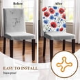 thumbnail image 5 of Independence Day Chair Covers Set of 6 Red Blue Concubine Watercolor Flower Chair Back Covers Stretch Removable Washable Slipcovers Protector for Dining Room Kitchen Party Decor, 5 of 5