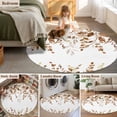 thumbnail image 5 of Round Rugs 5Ft, Orange Brown Eucalyptus Round Area Rug Washable Indoor Throw Carpet, Watercolor Spring Weeping Botanical Soft Non Slip Circle Rug for Cabinet Bathroom Home Decor Aesthetic, 5 of 8