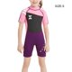 thumbnail image 2 of Niños con traje de trabajo cómodo Mantenerse cálido Ropa de buceo protectora Mangas cortas a prueba de sol para la piscina Playa con negro + rosa S seitruly OD003692-01, 2 of 6