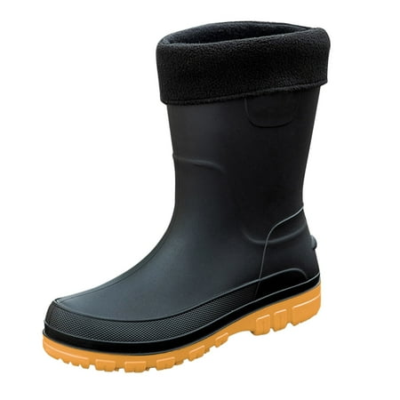 XIMIN Men s Water Proof Rain Short Boots Shoes Nonslip Rubber Rain Footwear Outdoor Fashion Work Fishing Car Wash Kitchen Non Slip Warm Rain Boots