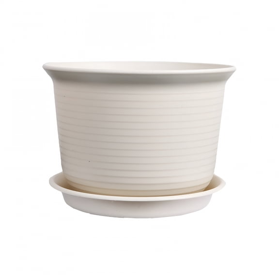 ACDANC Thickened Plastic Flower Pot with Saucer,Indoor Outdoor for 15X15X11Cm Garden,Patio,Or Home Decor