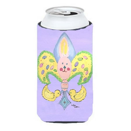 

Carolines Treasures 8163TBC Easter Bunny Fleur De Lis Tall Boy Hugger - 22 To 24 oz.