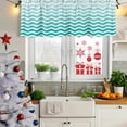 thumbnail image 6 of Geometric Turquoise Ombre Valances for Windows, Decorative Rod Pocket Window Valance Curtains, Modern Gradient White Ocean Striped Short Curtain Drapes for Living Room, 2 Panels, 42" W x 12" L, 6 of 8