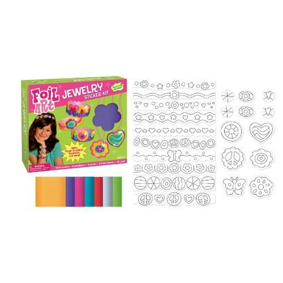 Peaceable Kingdom Sticker Crafts Make My Own Foil Art Sticker Jewelry Kit For Kids