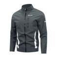 thumbnail image 5 of PNTUTB Men's Fashion Jacket Full Zip Stand Collar Long Sleeve Coat Color Block Casual Comfort Windproof Versatile Outwear with Pockets, 5 of 6