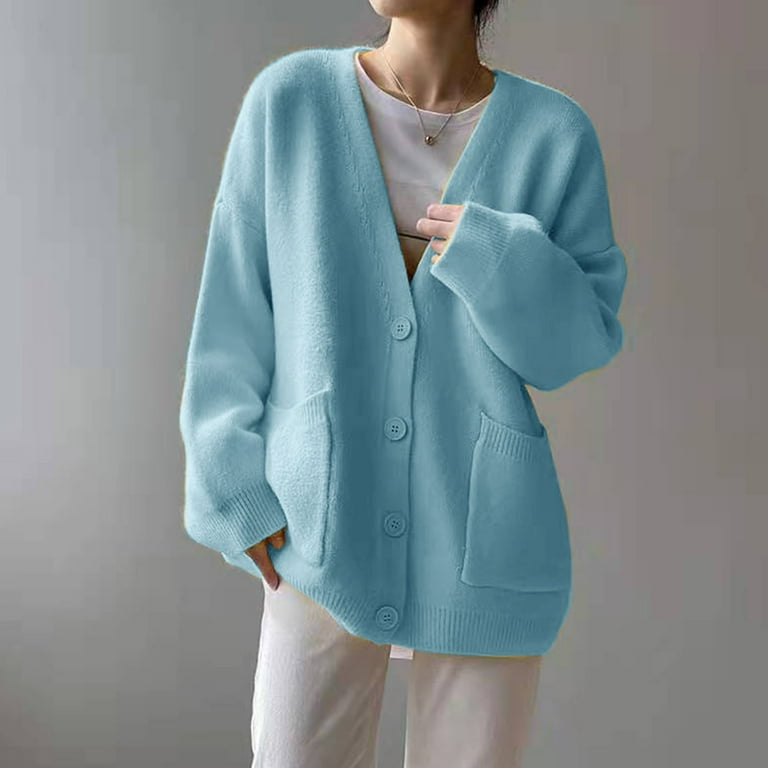 NIUREDLTD Women's Cardigan Women Sweater Side Fork Cardigan