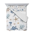 thumbnail image 7 of Blue Brown Coastal Full Size Down Alternative Comforter, Lightweight Comforter Quilt Bedding Set with Pillow Shams Nautical Summer Beach Sea Turtle All Seasons Bed Comforter Duvet Insert 78"x90", 7 of 7