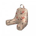 thumbnail image 1 of Birds Reading Pillow, Doodled Chickens with Red Ducklips Scribbled Tails and Heart, Bedrest Cushion with Back Pocket and Washable Cover, 2 Sizes, by Ambesonne, 1 of 3