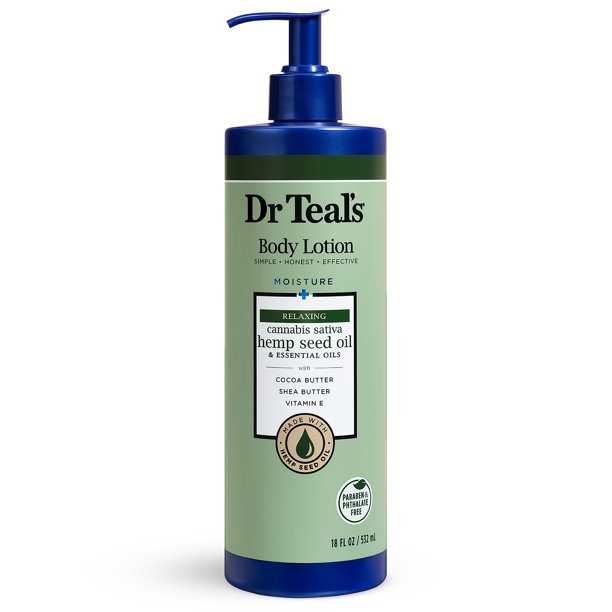 Dr Teal's Body Lotion, Moisture + Relaxing with Cannabis Sativa Hemp