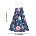 thumbnail image 6 of Yayeee Kitchen Hanging Hand Towels Set of 2 with Loop Bathroom Absorbent Tie Towel, Yellow Jellyfish, 6 of 7