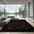 thumbnail image 2 of ODIKA 6'x9' Washable Area Rug Non-Slip, Chair-Friendly, Black Orange Enchanted Autumn Night Design Mystical with Celestial Accents for Dining Room, Under Table, Office Décor, 2 of 7