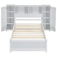 thumbnail image 4 of Twin Size Bed Frame, Wooden Platform Bed Frame with Storage Headboard and Lockers, Slats Support for Livingroom, White, 4 of 6