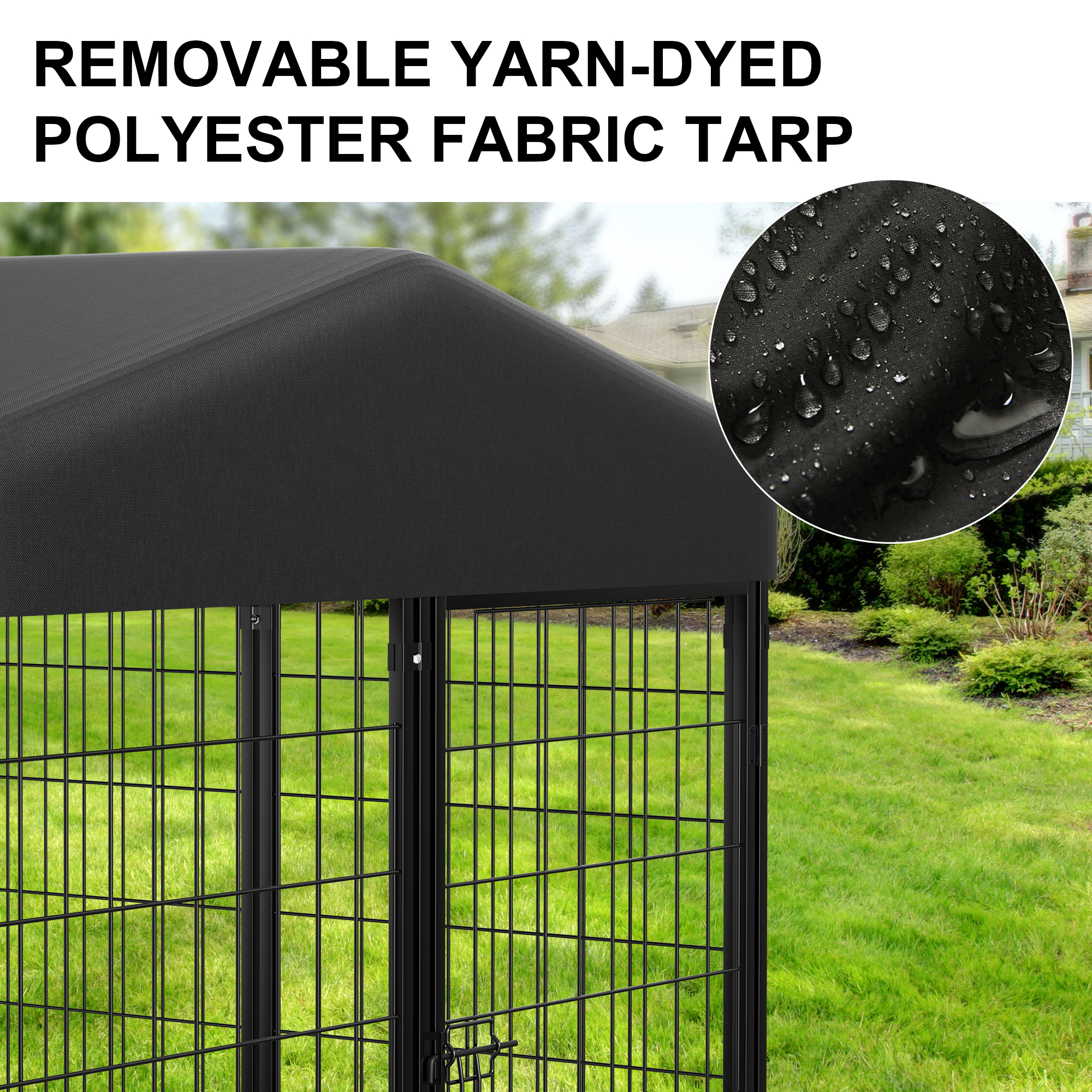 Vipuse 8'x4'x6' Large Outdoor Dog Kennel with Waterproof Roof photo 2