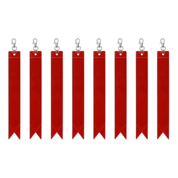 Uxcell Safety Reflector 8", Reflector Tag Pendant Reflective Safety Keychain Gear with Clip, Red 8 Pcs