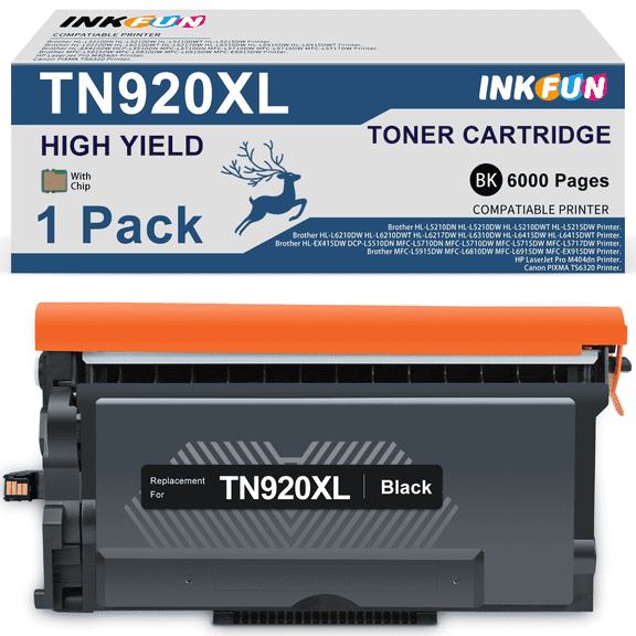 TN920XL TN920 Toner Cartridge for Brother TN920XL TN920XXL TN920UXXL TN920 Toner Cartridge use with HL-L6210DW HL-L6210DWT HL-L6310DW HL-L5210DW HL-L5210DWT HL-L5210DN Printer (1 Black)