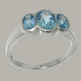 thumbnail image 2 of LBG British Made 925 Sterling Silver Natural Blue Topaz Womens Statement Ring - 33 size options - Size 9.25, 2 of 6