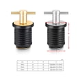 thumbnail image 3 of Drain Plug, 3/4-inch, 1-inch or 1-1/4-Inch Snap, T-Shape Drain Plug Twist-Turn Marine Boat Drain Plugs, Brass Snap Handle with Rubber Boat Drain Plug Copper, 19mm, 3 of 9