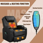 Vineego Electric Reclining Chair with Massage and Heating,Faux Leather,Brown