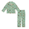 thumbnail image 3 of Yuyamidu Horse Kids Button Down Pajamas Sets for Girls Boys 9-10 Years 2 PCS Casual Long Sleeve Lounge Wear Comfy Sleep Tops & Long Pants, Green, 3 of 7