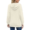 thumbnail image 3 of UKAP Sudadera con capucha para mujer, jersey con cremallera de un cuarto, manga larga, cuello redondo, sudadera, camisetas sueltas de punto liso con bolsillos, 3 of 3