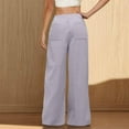 thumbnail image 5 of ZyeKqe Wide Leg Pants for Women Drawstring High Waisted Casual Loose Fitted Lounge Pants Solid Color Pajamas Pants, 5 of 8