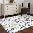 thumbnail image 3 of Area Rug for Living Room, Grey Green Botanical Non-Slip Indoor Large Carpet for Bedroom/Dining Room, Watercolor Spring Floral Summer Leaf Washable Low-Profile Floor Mat Runner Rugs - 3 x 5 Ft, 3 of 8