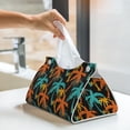 thumbnail image 6 of Uemuo Palm Trees Pattern Tissue Box Cover Holder, Triangle with Bottom Belt - PVC Leather Decorative Organizer for Tabletop, Bathroom, Car, Office, 6 of 9