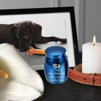 Mini Pet Memorial Keepsake Urn - Sealed Aluminum Alloy Ash Container Pet Loss Remembrance Decorative Box Velvet Pouch Included(Navy)