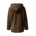 thumbnail image 6 of cocolona Womens Fuzzy Hoodie Jackets 2025 Fall Winter Fleece Warm Zip Up Coat Lightweight Soft Outwear with Pockets, 6 of 6