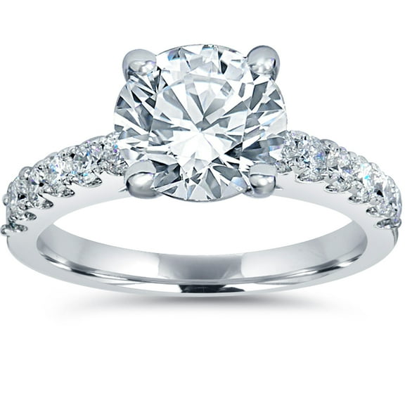 Pompeii Certified 3.50Ct Diamond Engagement Ring Solitaire 14K White Gold Lab Grown (G,VS)