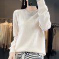 thumbnail image 5 of Women 100% Pure Merino Wool Knitted Sweater Autumn Winter Fashion O-Neck Pullover Seamless Jumper Tops Cashmere Warm Clothes, 5 of 5