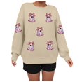 thumbnail image 4 of Duqingm Womens Halloween Sweatshirt Crewneck Cute Ghost Graphic Long Sleeve Fleece Pullover Sweatshits Oversized Fall Outfits,M, 4 of 6