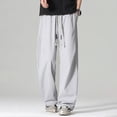 thumbnail image 4 of NIEWTR Mens Training Sweatpants Solid Tone Drawstring Waist Pockets Joggers Casual Sport Pants Lightweight Breathable Trousers(A-Light Gray,7XL), 4 of 7