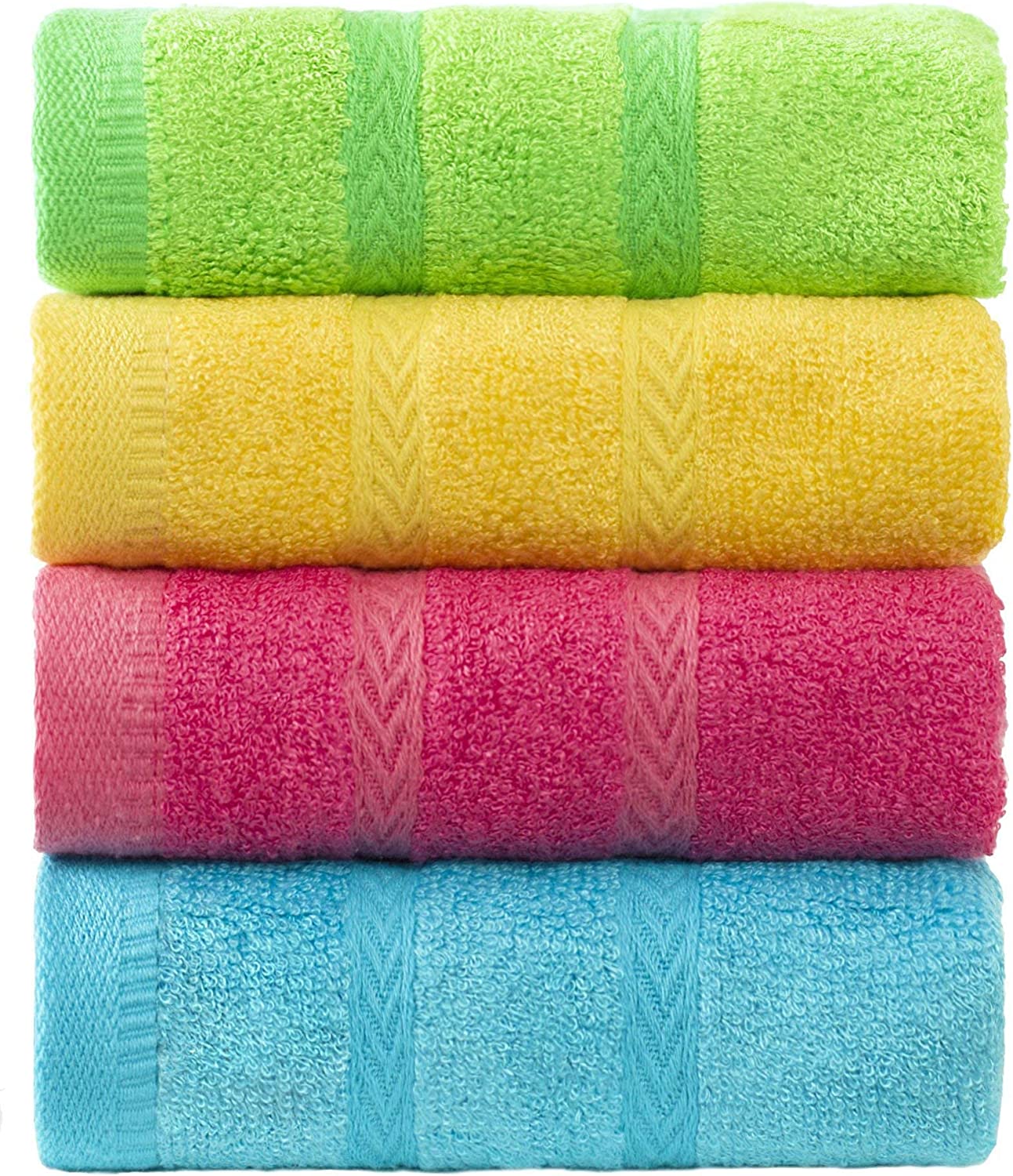 Woodfiber Kids Facial Towels, Multicolor Fingertip Towels for Bathroom