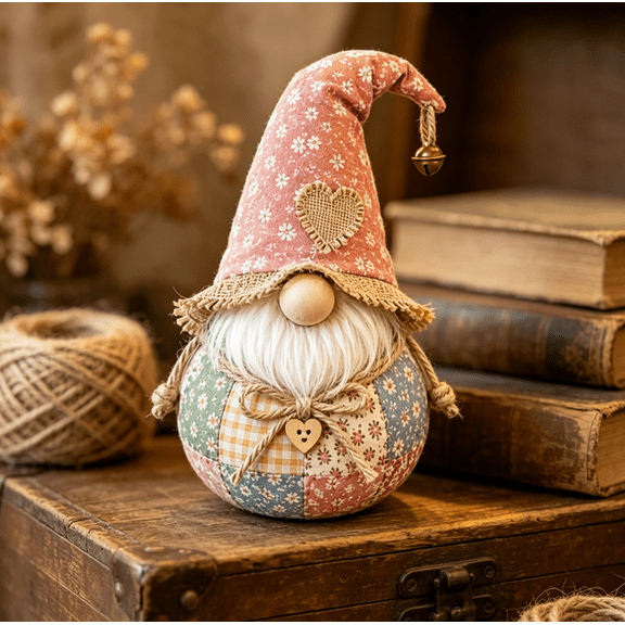 Patchwork Fabric Doll DIY Kit, Seasonal Holiday Sewing Project Set, Comes with assorted fabric pieces for completing festive tabletop decorative doll crafts