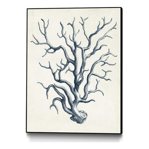 Giant Art Canvas 30x40 Coastal Collection in Indigo IV Framed in Multi-Color