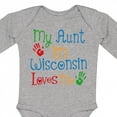 thumbnail image 4 of Inktastic My Aunt in Wisconsin Loves Me Boys or Girls Long Sleeve Baby Bodysuit, 4 of 5