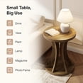 thumbnail image 4 of Tribesigns Round Side Table, Farmhouse End Table with Curved Open Frame for Living Room, Bedroom, Small Spaces, Rustic Wood Finish, 4 of 5