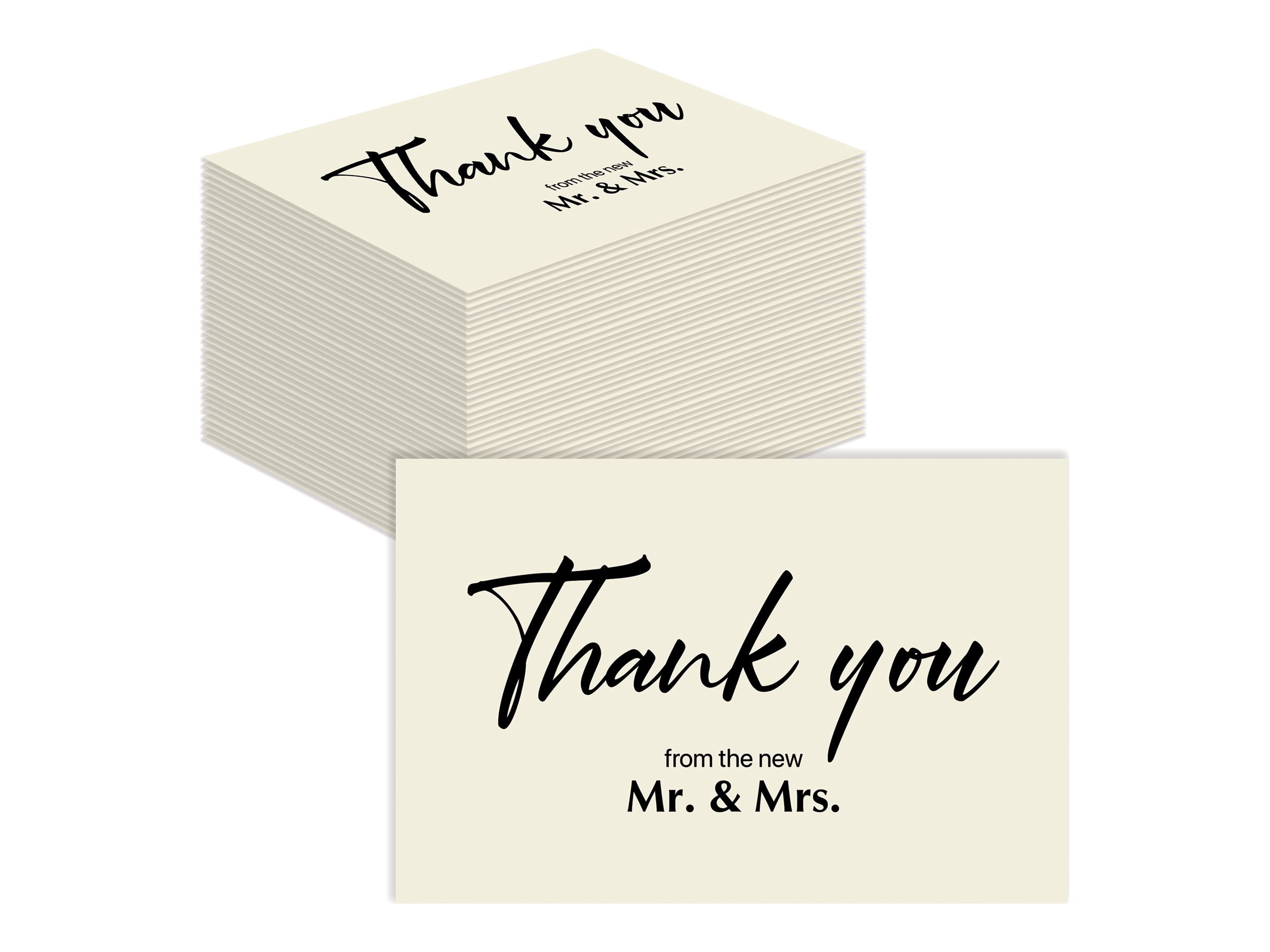 Better Office Products 120 Pack Wedding Thank You Cards with Envelopes, Thank You Cards From The New Mr and Mrs, 4 x 6 Inch, Blank Cards, Wedding Thank You Notes, 120 Count Boxed Set