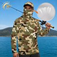 thumbnail image 3 of Bulopur Camo Print Men’s Rash Guard Fishing Shirt with Hood, UPF 50+ Sun Protection, Lightweight Long Sleeve Top with Breathable Face Mask, 3 of 8