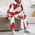 thumbnail image 7 of Naloa Love Men’s Pajamas Set - Long Sleeve Button Down Sleep Shirt and Pajama Bottoms Sleepwear Set-Medium, 7 of 7