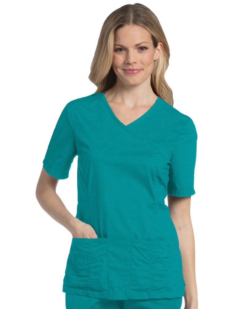 Landau Landau Prewashed 2 Pocket Scrubs for Women VNeck Stretch