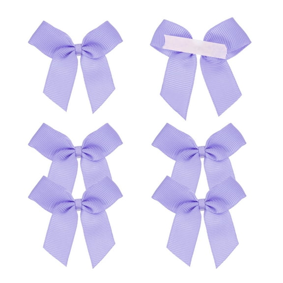 6Pcs Mini Grosgrain Ribbon Bow 2" Self Adhesive Flower Bows Purple