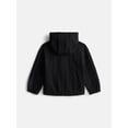 thumbnail image 2 of Wonder Nation Toddler Girls Embossed Full Zip Hoodie and Wide Leg Pants Set, Sizes 12M-5T, 2 of 3