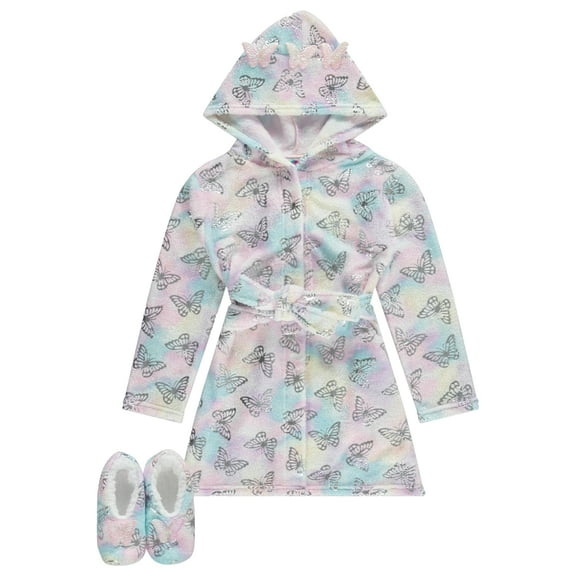 Girls' Unicorn Bathrobe Set - Soft, Cozy, and Fun with Matching Slippers - Perfect for Lounging