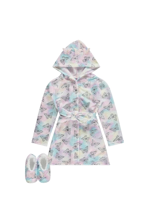 Girls' Unicorn Bathrobe Set - Soft, Cozy, and Fun with Matching Slippers - Perfect for Lounging