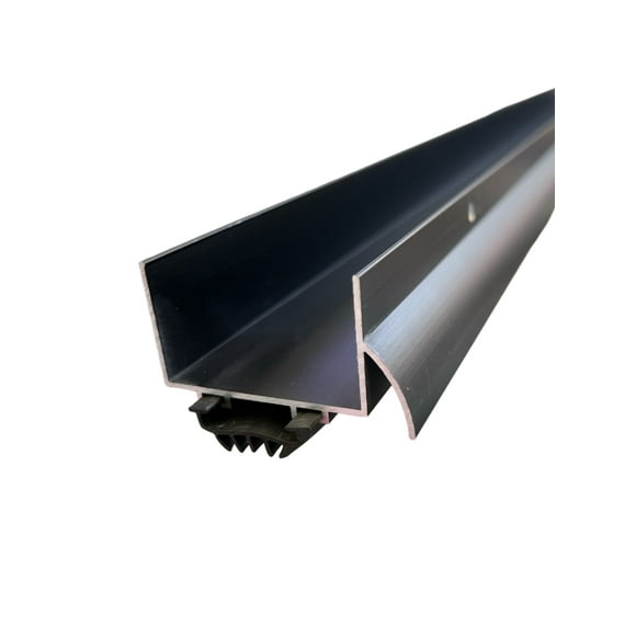 KC Hardware U Shaped Aluminum Door Bottom Sweep with Door Drip Cap, Weather Stripping Door Seal Bottom for Front Door Bottom, Under Door Seal for Exterior Doors 1 3/4" Width, Black (48 Inch)