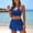 *Blue, variant on ClodeEU Women's Sheer Mesh Halter Neck Bikini Set with Bow Tie and Skirt Shorts ,Fashion Two Piece Swimsuit Hot Pink,Womens Plus XXL