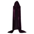 thumbnail image 4 of DuoJiaJ Adults Hooded Velvet Cape, Witch Cloak Party Dress Up Purple, 4 of 5