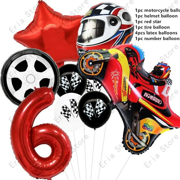 Globo grande de aluminio para casco de motocicleta, globo de coche de Motocross, regalos para niños, decoraciones para fiesta de cumpleaños y Baby Shower, juguetes para niños